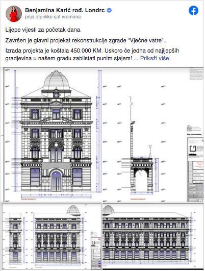 Gradonačelnica objavila nacrt projekta obnove zgrade ispred "Vječne vatre"