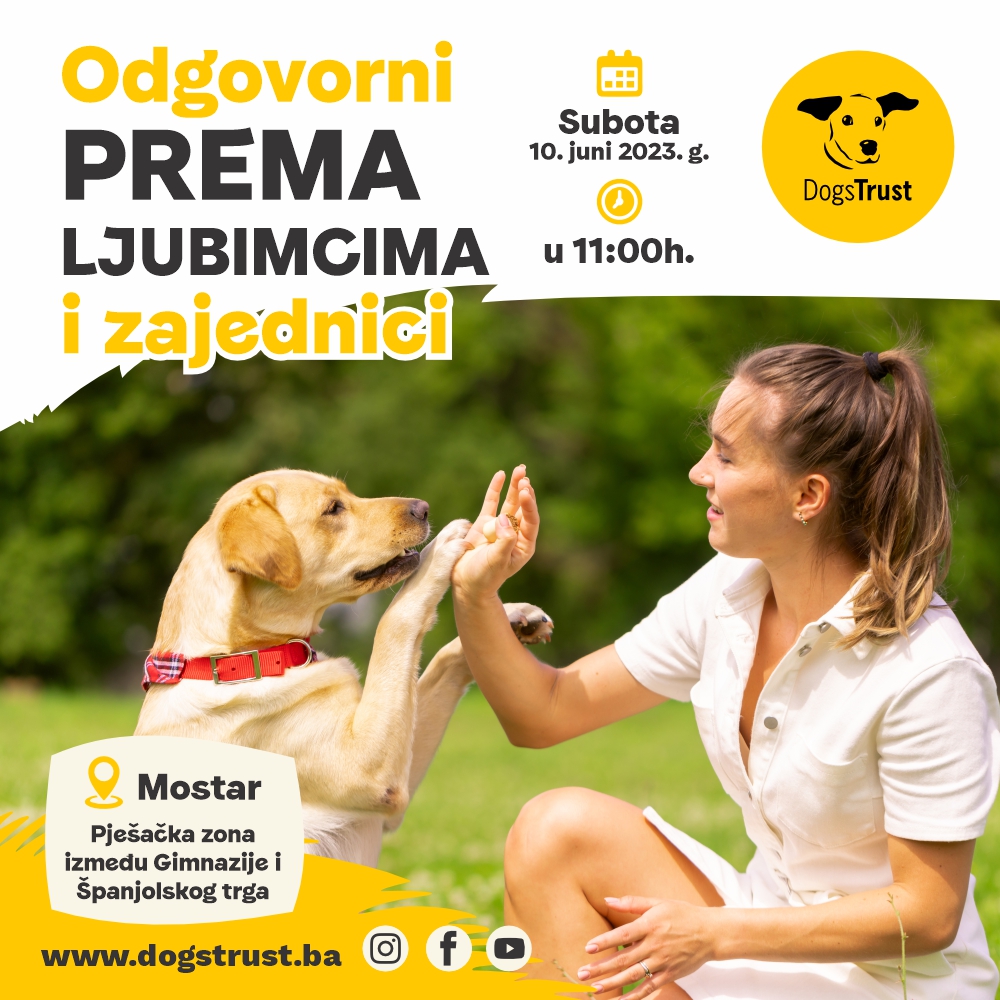 Dogs Trust vas poziva u subotu na veliko druženje u Mostaru