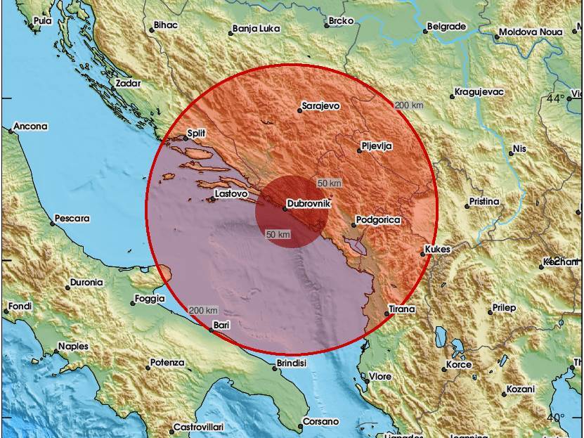 Jak potres u Jadranu, osjetio se u Dubrovniku