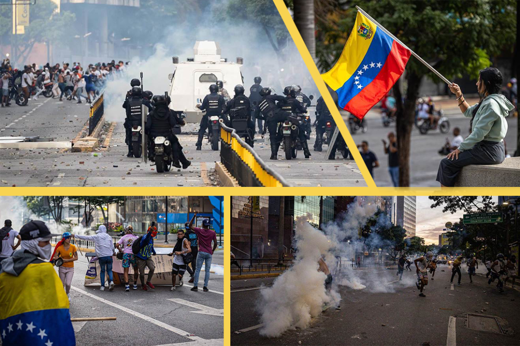 Haos u Venezueli nakon izbora: Demonstranti se sukobljavaju s policijom i ruše statue Huga Cháveza