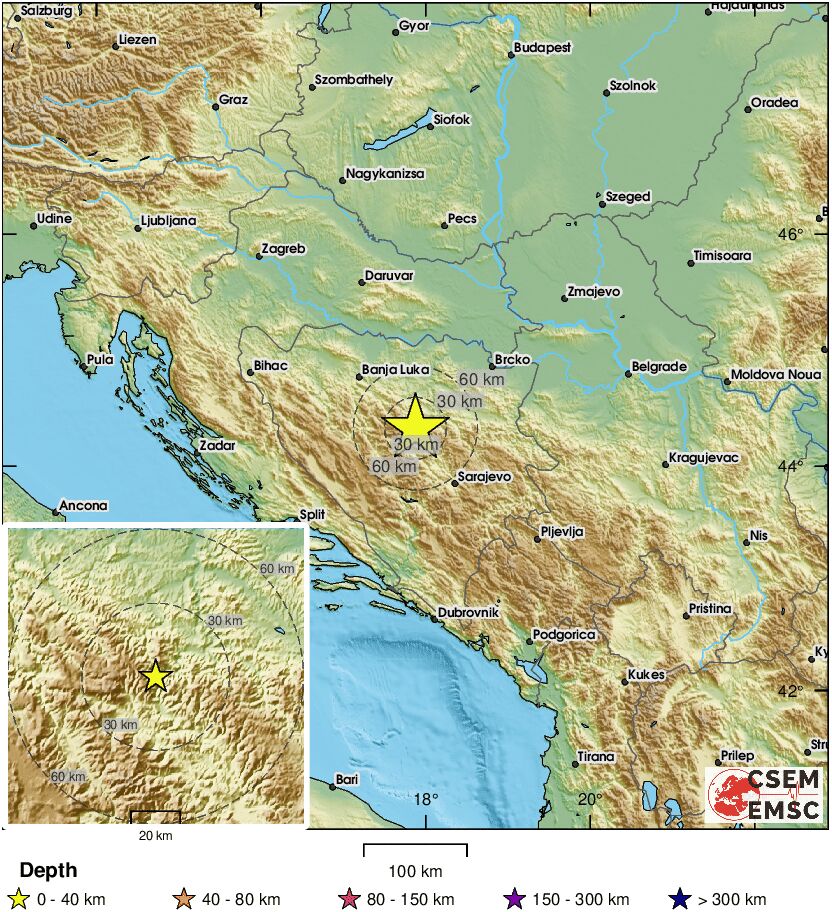 Zemljotres jačine 3.9 stepeni pogodio okolinu Zenice