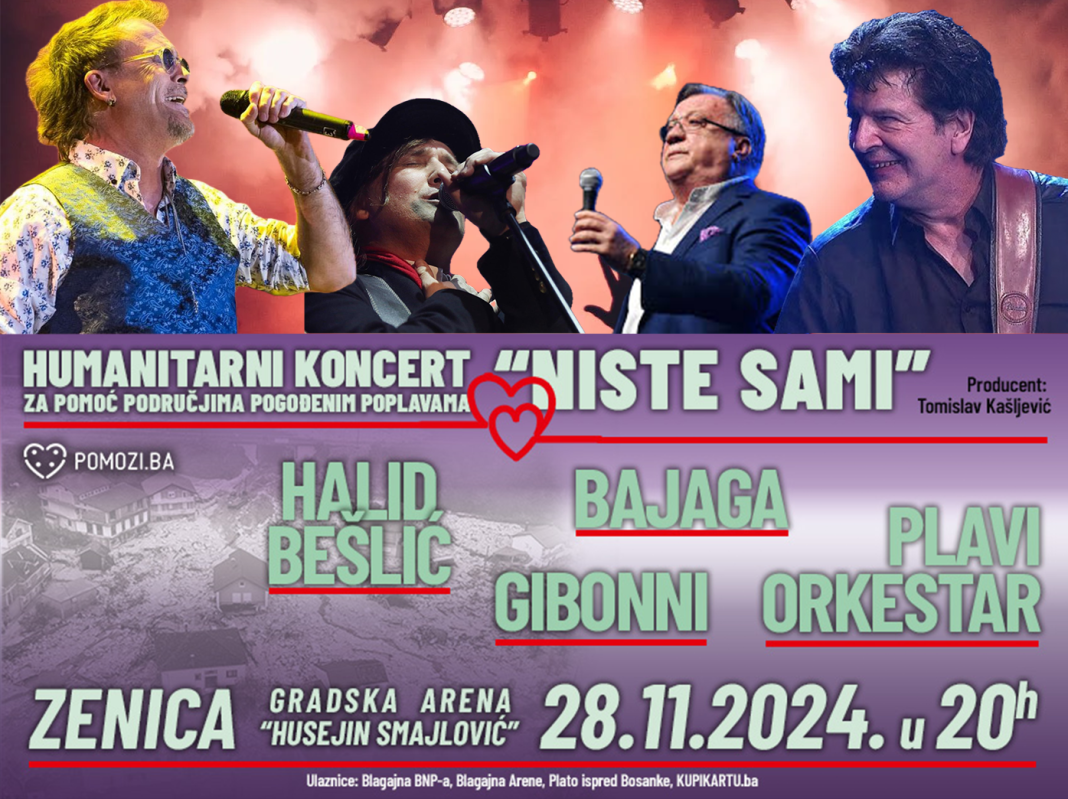 Večeras humanitarni koncert u Zenici: Zvijezde regije pomažu žrtvama poplava u BiH