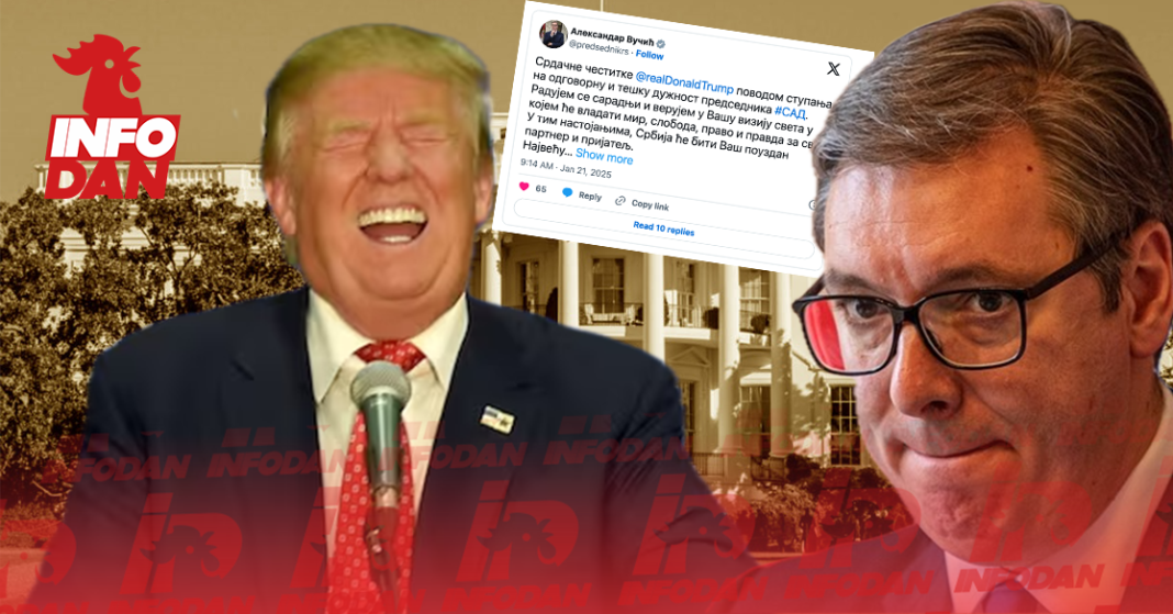 Vučić ponizno čestitao Trampu, Srbi se sprdaju u komentarima