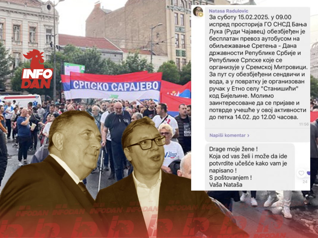 Vukanović objavio poruke: Dodik i Vučić organizuju masovno okupljanje, mobilizacija SNSD-a širom RS-a!