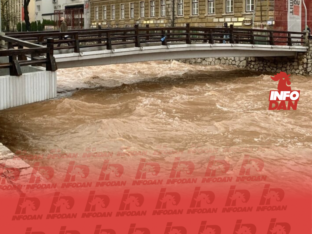 SARAJLIJE U STRAHU: Nabujala Miljacka prijeti, a padavine tek stižu!