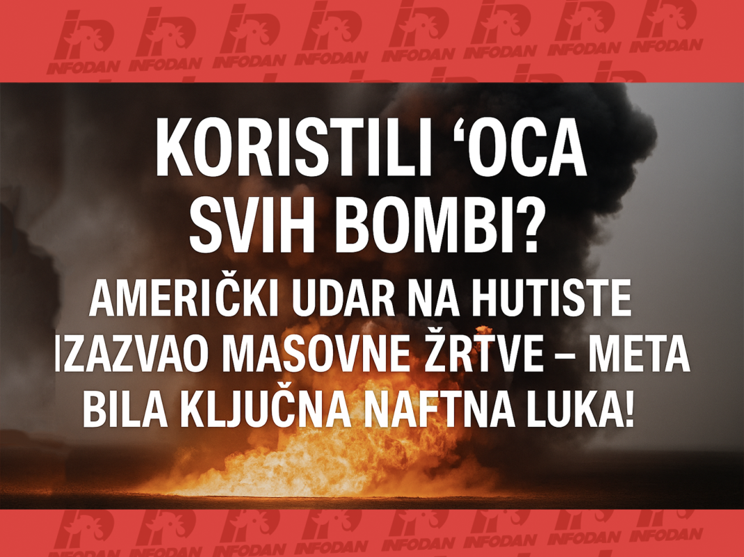 KORISTILI “OCA SVIH BOMBI”? Američki udar na hutiste izazvao masovne žrtve – meta bila ključna naftna luka!