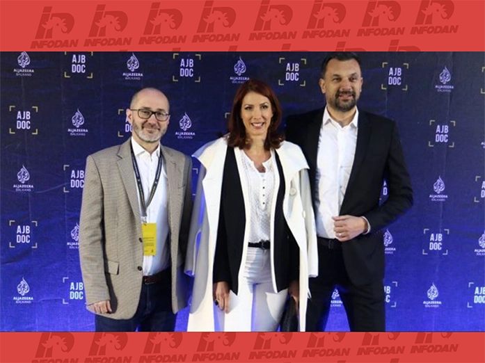 Elmedin Konaković sa suprugom Dalijom Hasanbegović i Edhemom Fočom na događaju Al Jazeera Balkans DOC