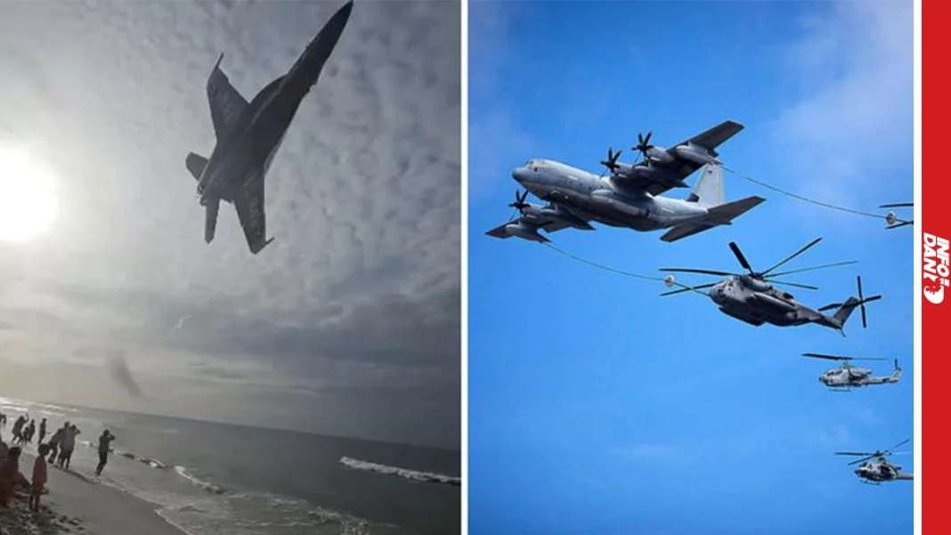 Trump usmjerio borbene avione iznad vlastitih plaža. Letili suncobrani i stolice. Turisti ogorčeni!